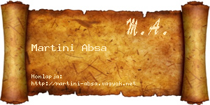 Martini Absa névjegykártya